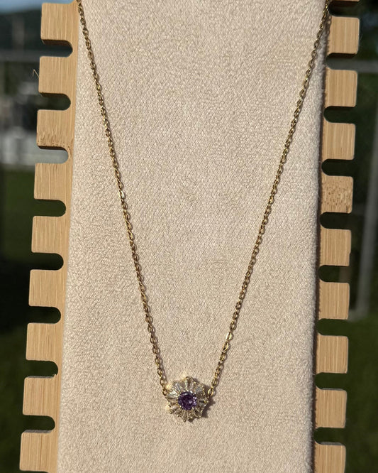 Purple zirconia necklace