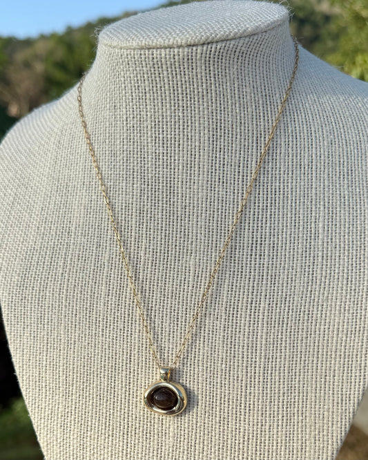 Tigers eye gold necklace