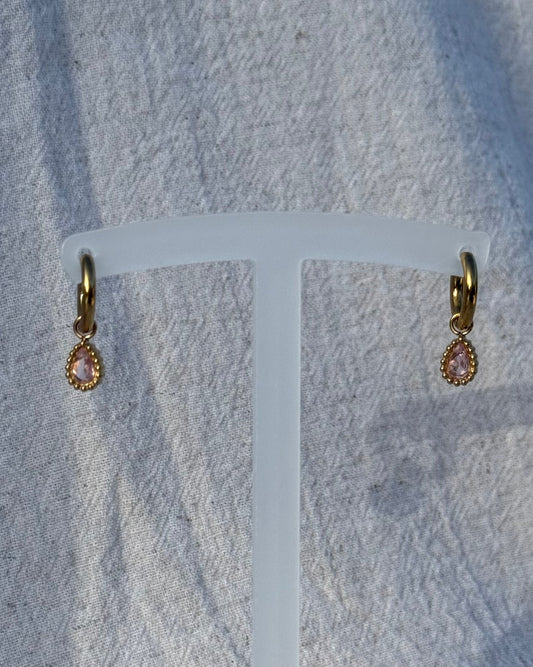 Pink oval earrings