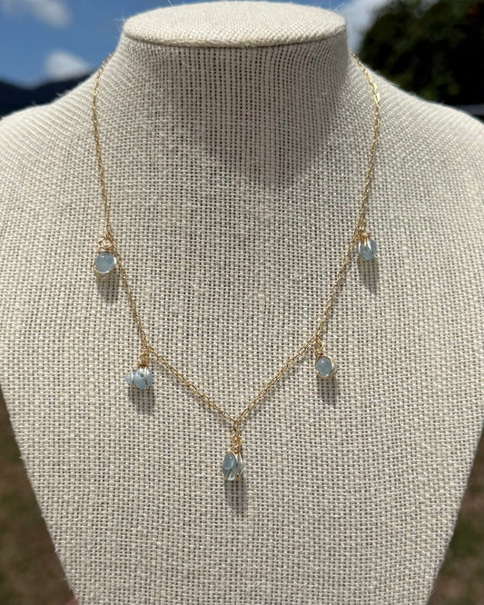 Blue quartz necklace